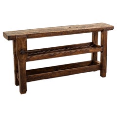 Early 20th Century French Oak Workbench, Console, Sofa Table, Wine Rack, Dry Bar