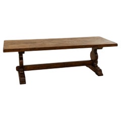 Early 20th Century French Oak Monastery Table, Dining Table, Farm Table, Trestle