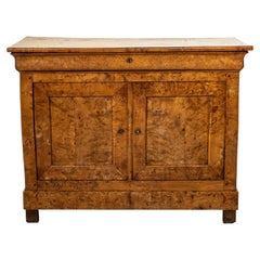 Mid-19th Century French Louis Philippe Period Burl Elm Buffet or Sideboard