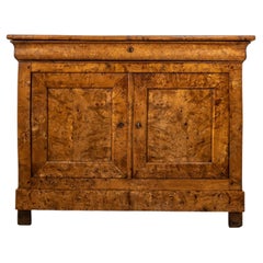 Mid-19th Century French Louis Philippe Period Burl Elm Buffet or Sideboard