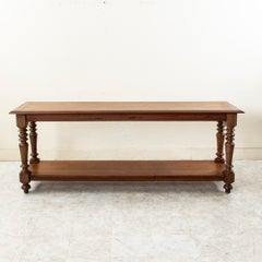 Early 20th Century French Pitch Pine Draper's Table or Silk Trader's Table