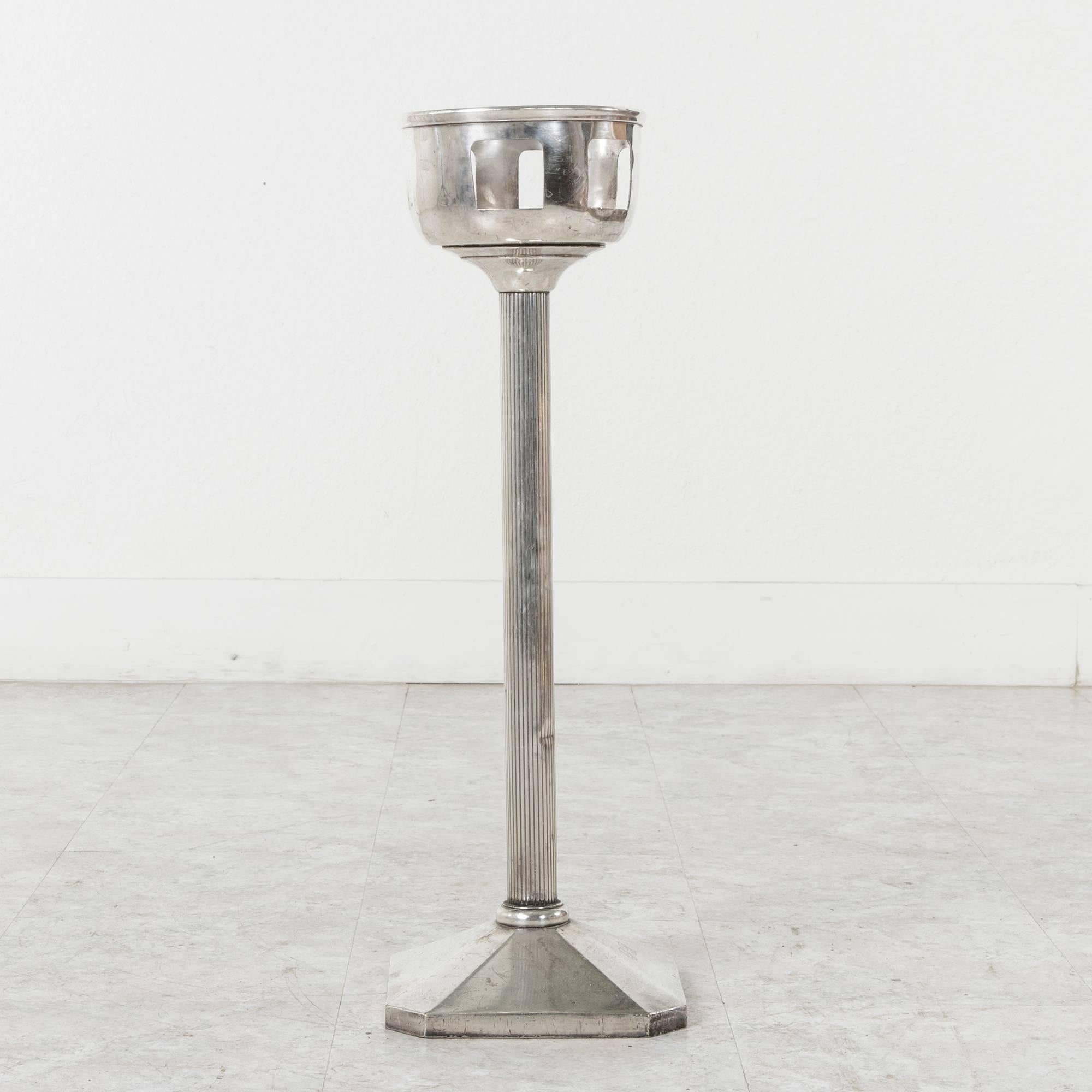 Silver Plated Art Deco Era French Champagne Stand Bucket from Casino D'Hiver In Excellent Condition In Fayetteville, AR