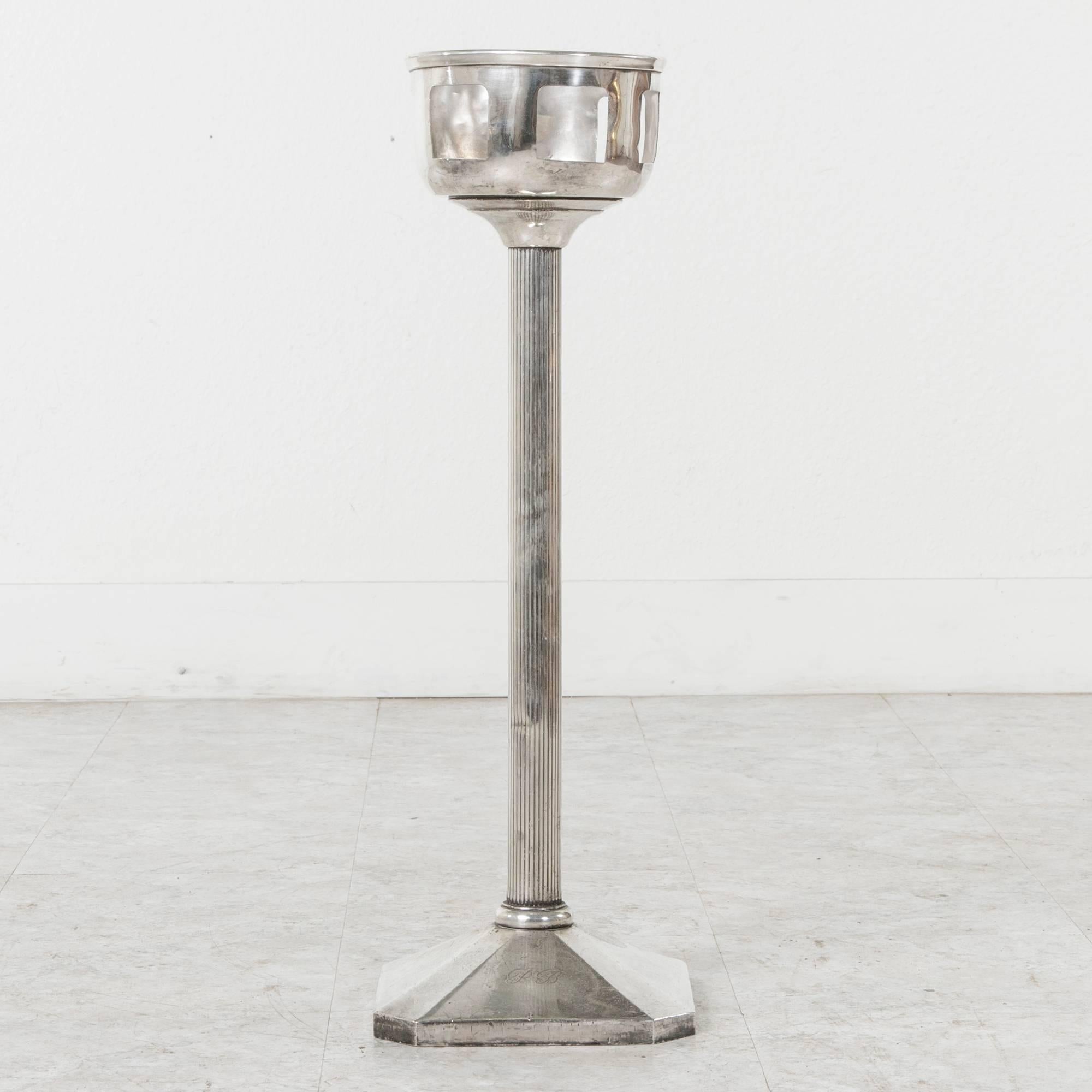 Early 20th Century Silver Plated Art Deco Era French Champagne Stand Bucket from Casino D'Hiver