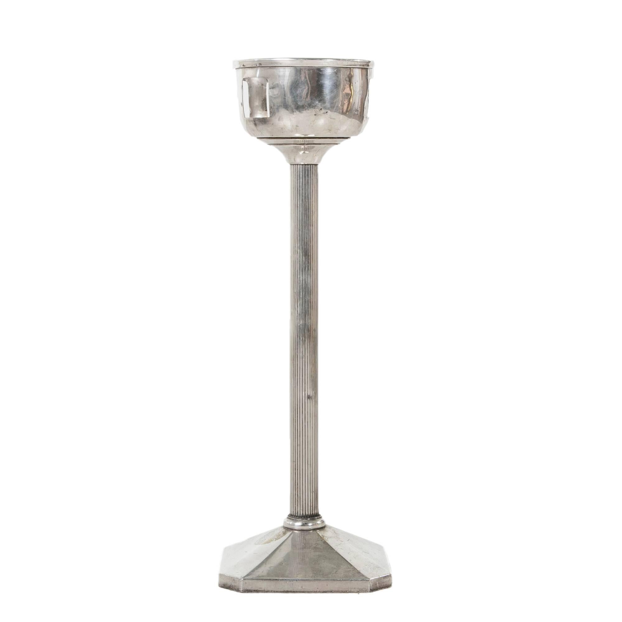 Silver Plated Art Deco Era French Champagne Stand Bucket from Casino D'Hiver