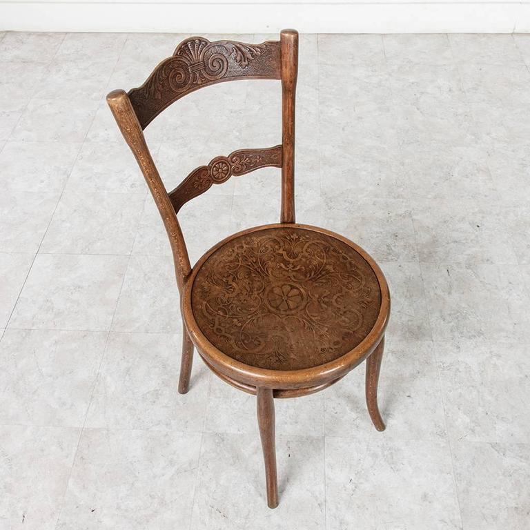Antique Set of Six Bentwood Dining Side Chairs by Austria