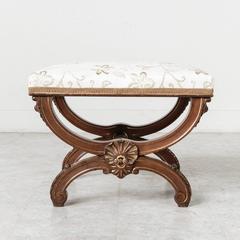 19th Century Napoleon III Gold Detailed Walnut Banquette Bench Ottoman