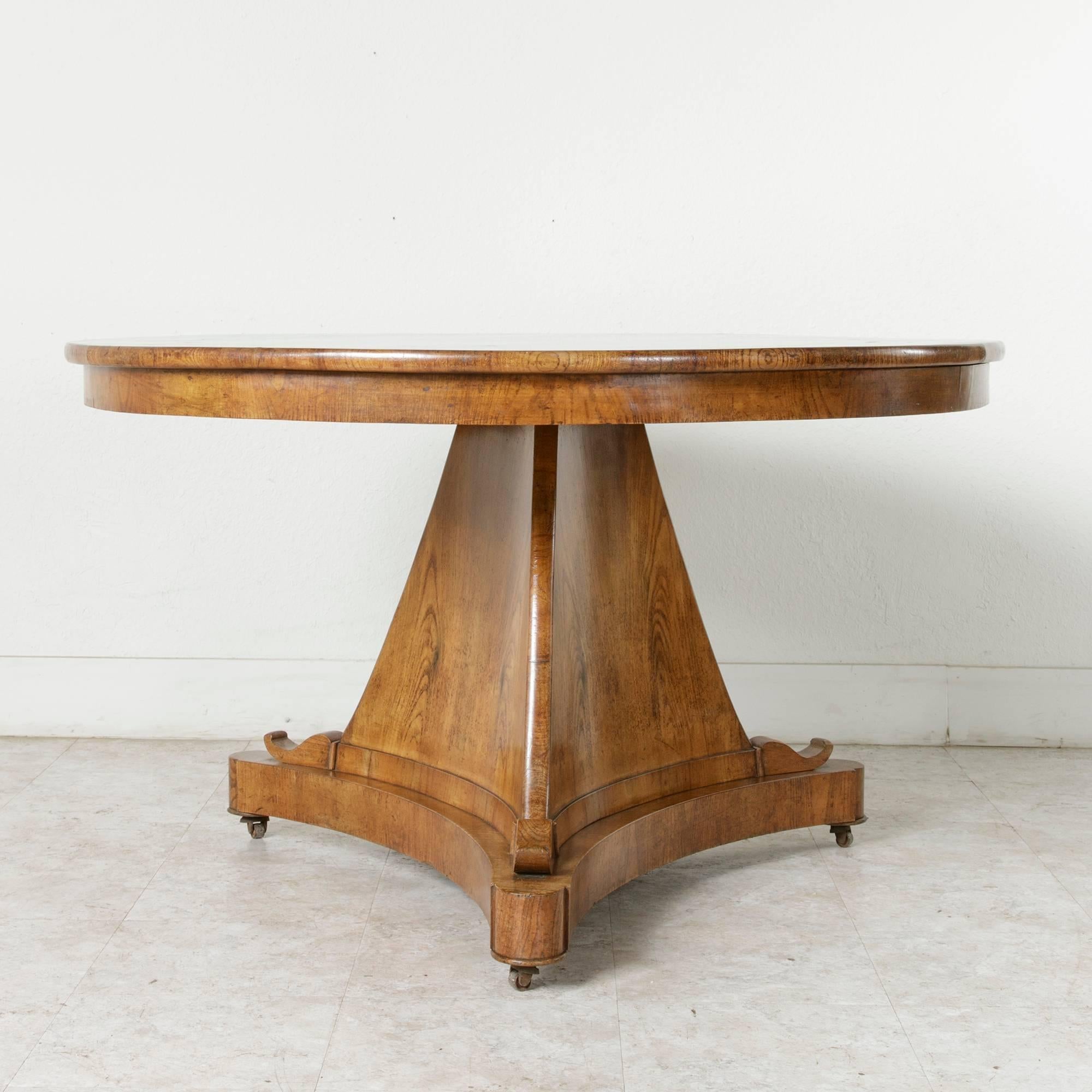 Grand 19th Century Charles X Period Elmwood Gueridon, Entry Table, Foyer Table In Excellent Condition In Fayetteville, AR