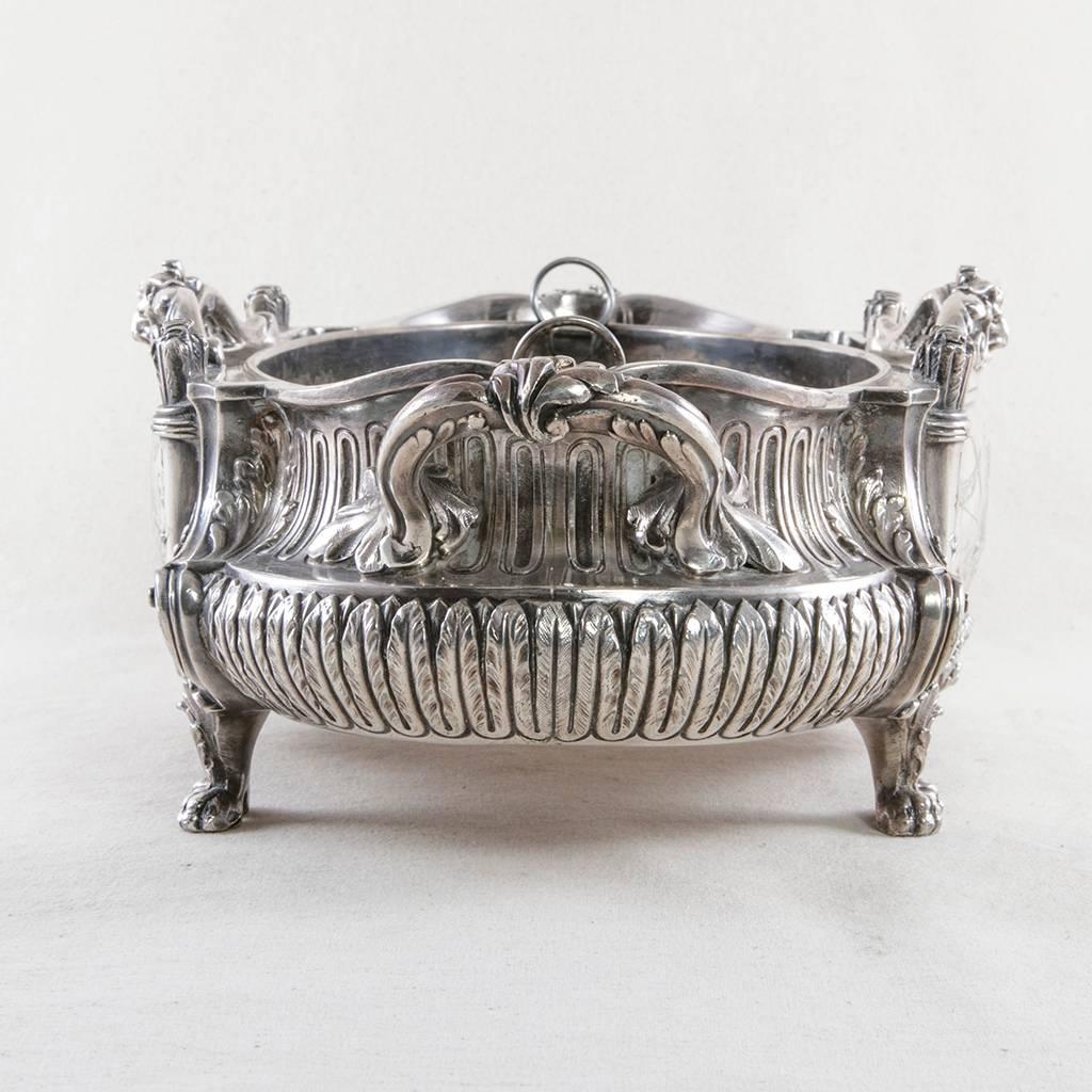 19th Century Louis XVI Silver Jardiniere or Planter Signed Victor Saglier In Good Condition In Fayetteville, AR