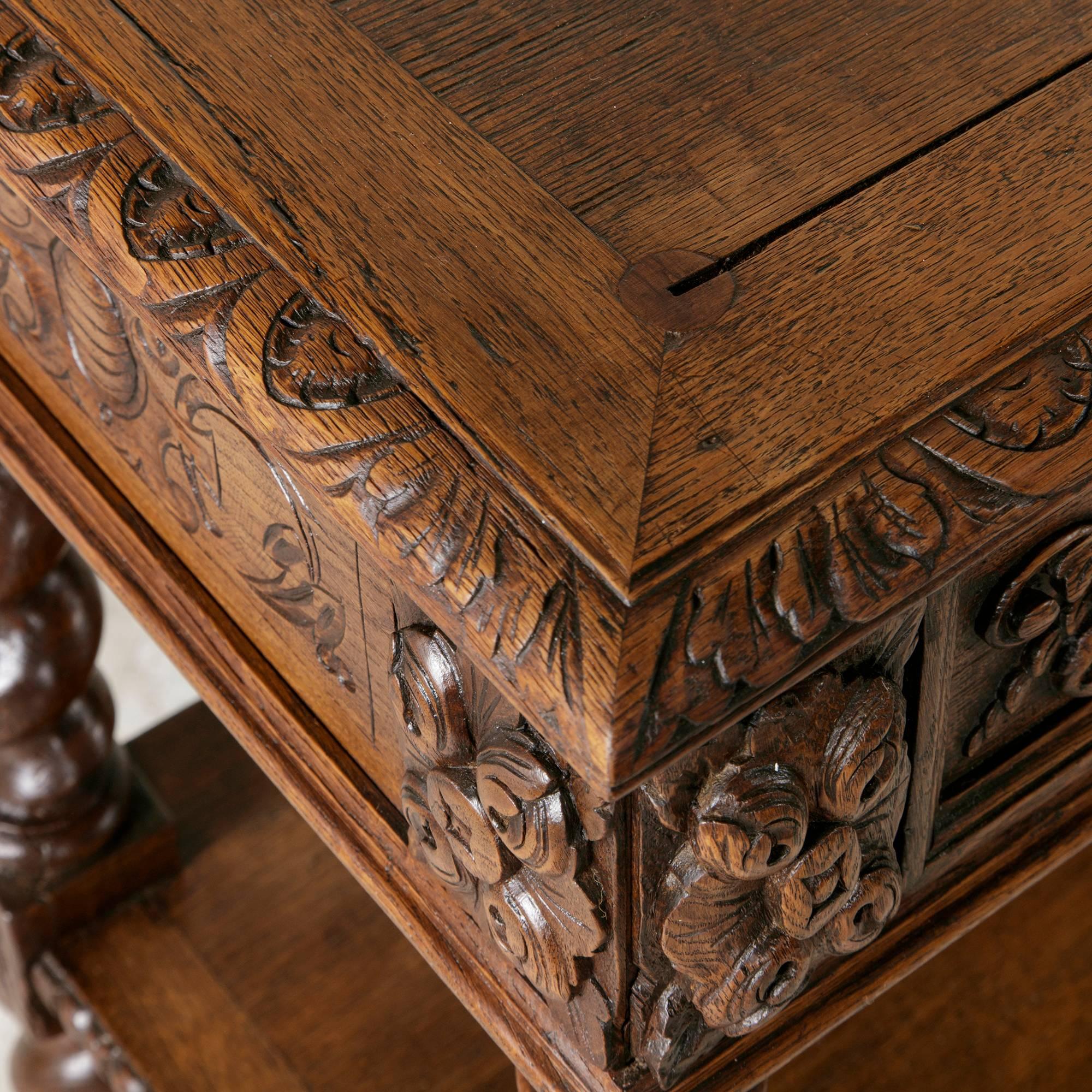 Late 19th Century, French, Louis XIII Style Hand-Carved Oak Buffet, Bar, Console 5