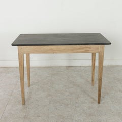 36-in. High French Oak Pastry Table or Kitchen Island with Antique Slate Top