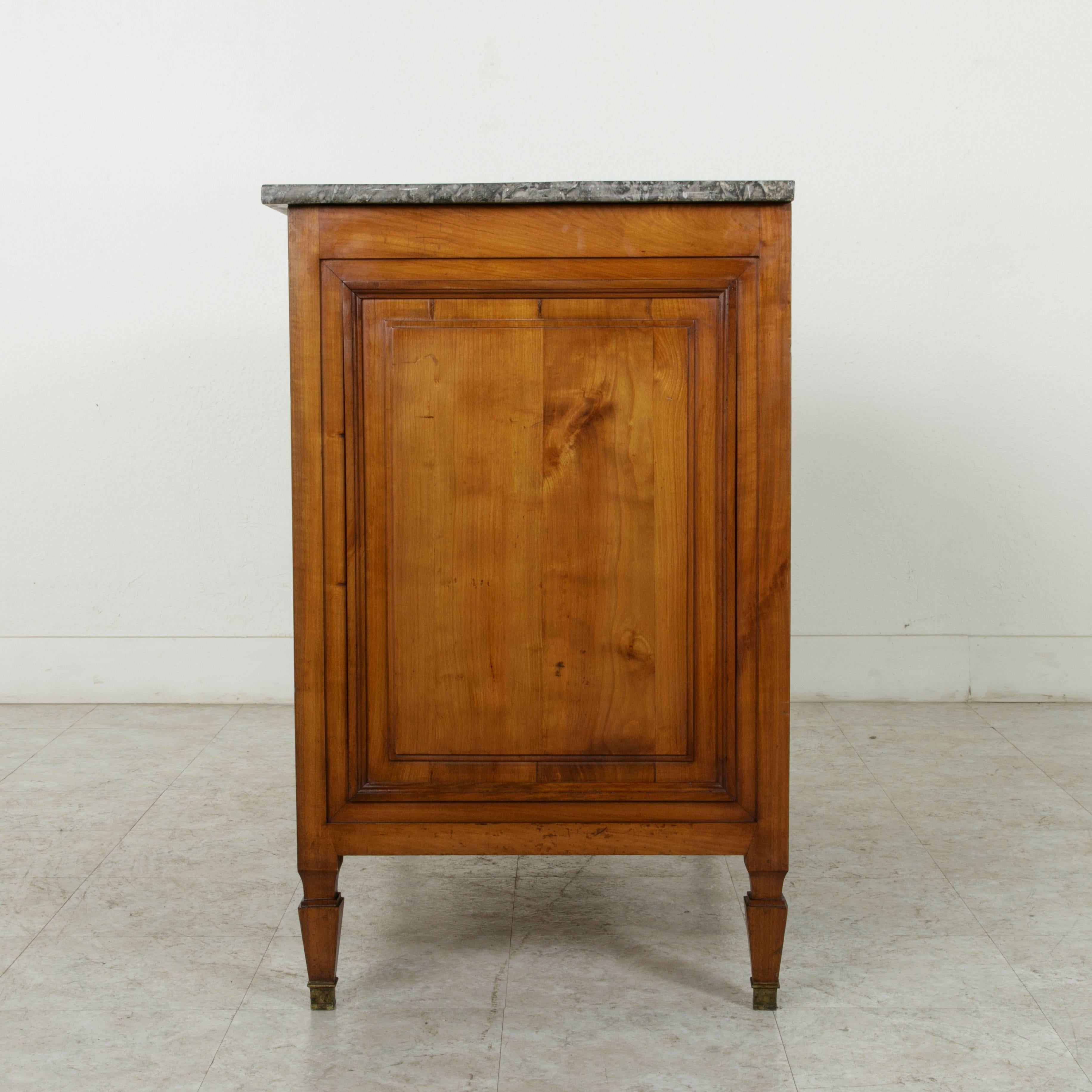Early 20th Century French Cherrywood Directoire Style Buffet with Marble Top 1