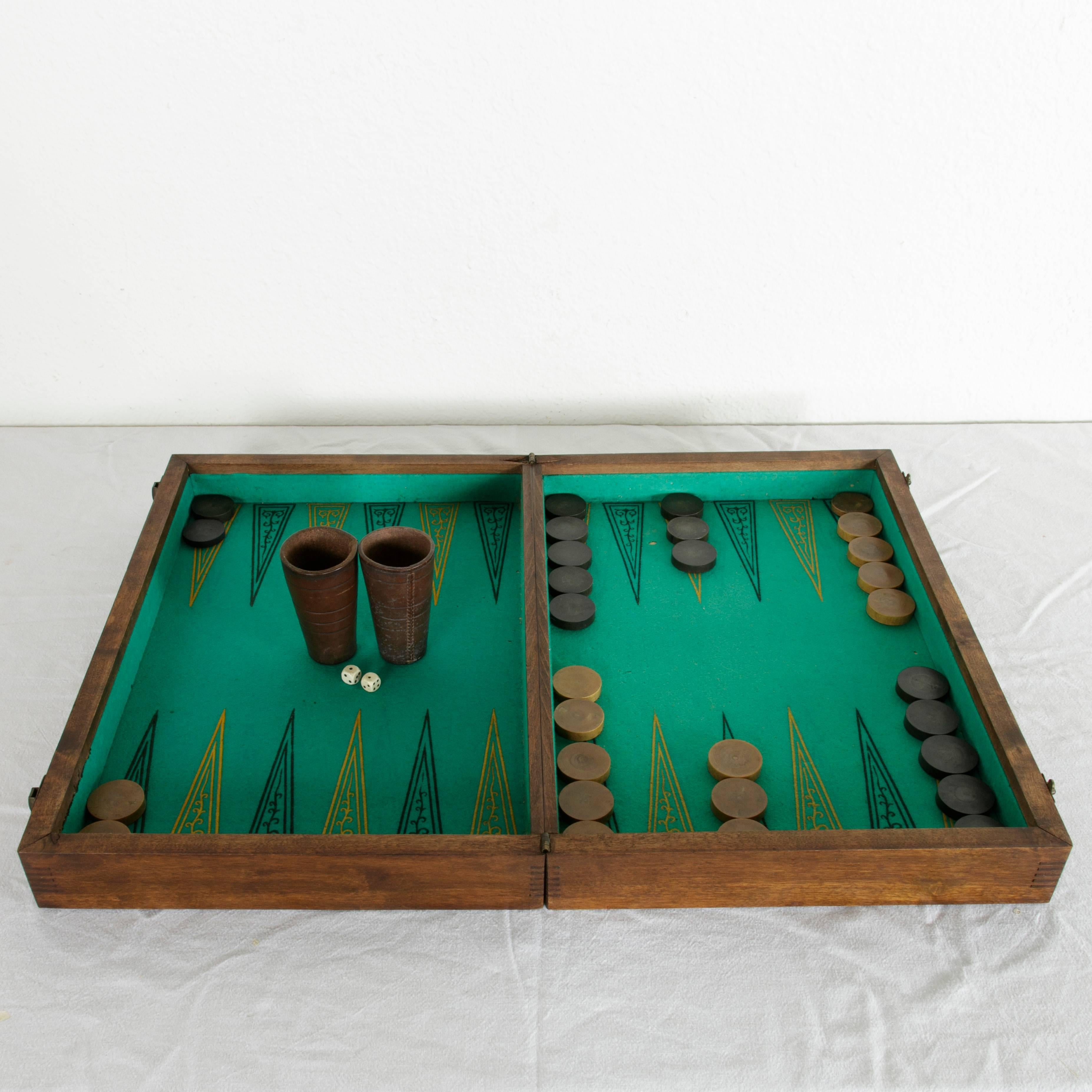 Artisan-Made Parquetry Game Box or Board, Chess Checkers Backgammon, circa 1900 2