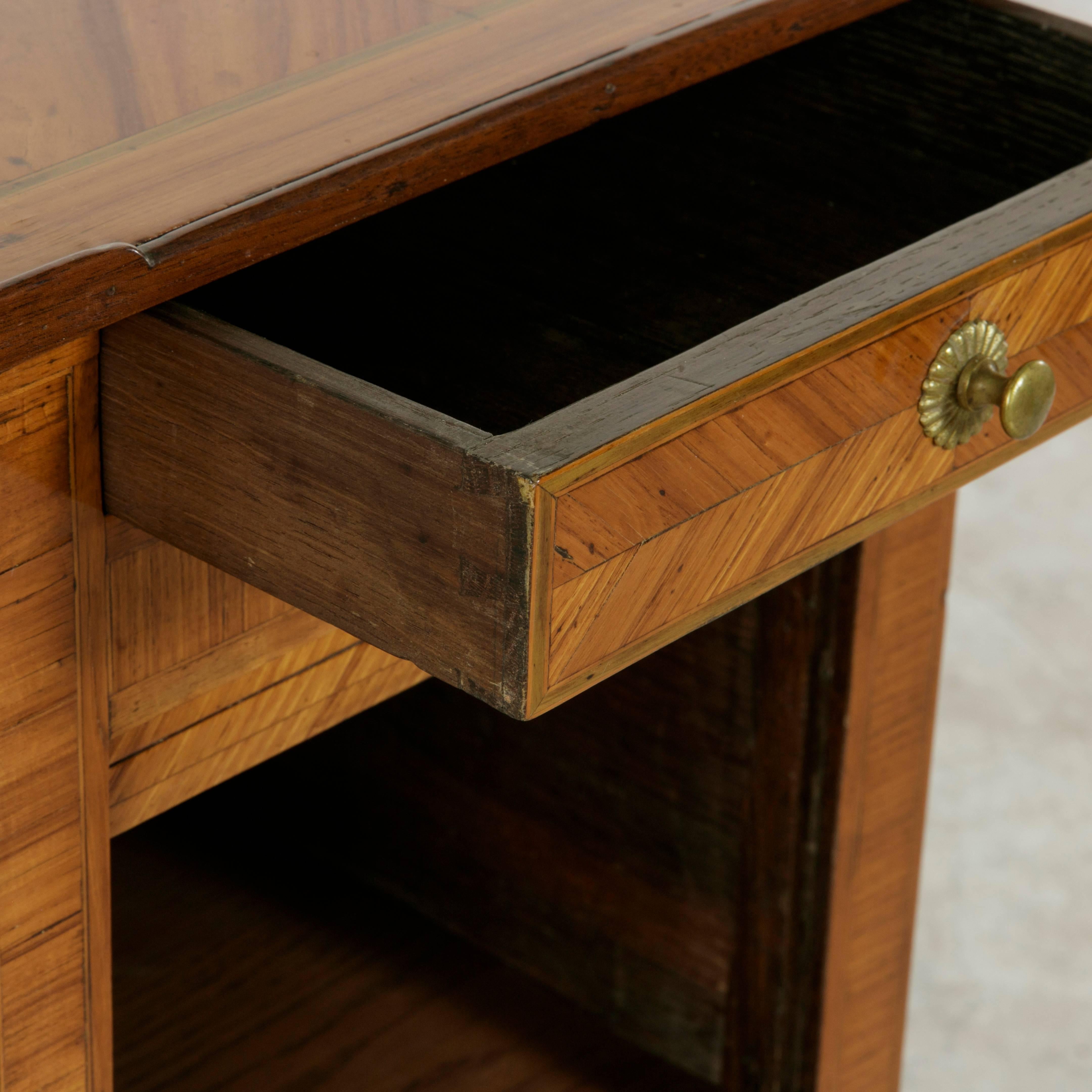 18th Century French Louis XVI Period Rosewood Marquetry Nightstand or Side Table 6