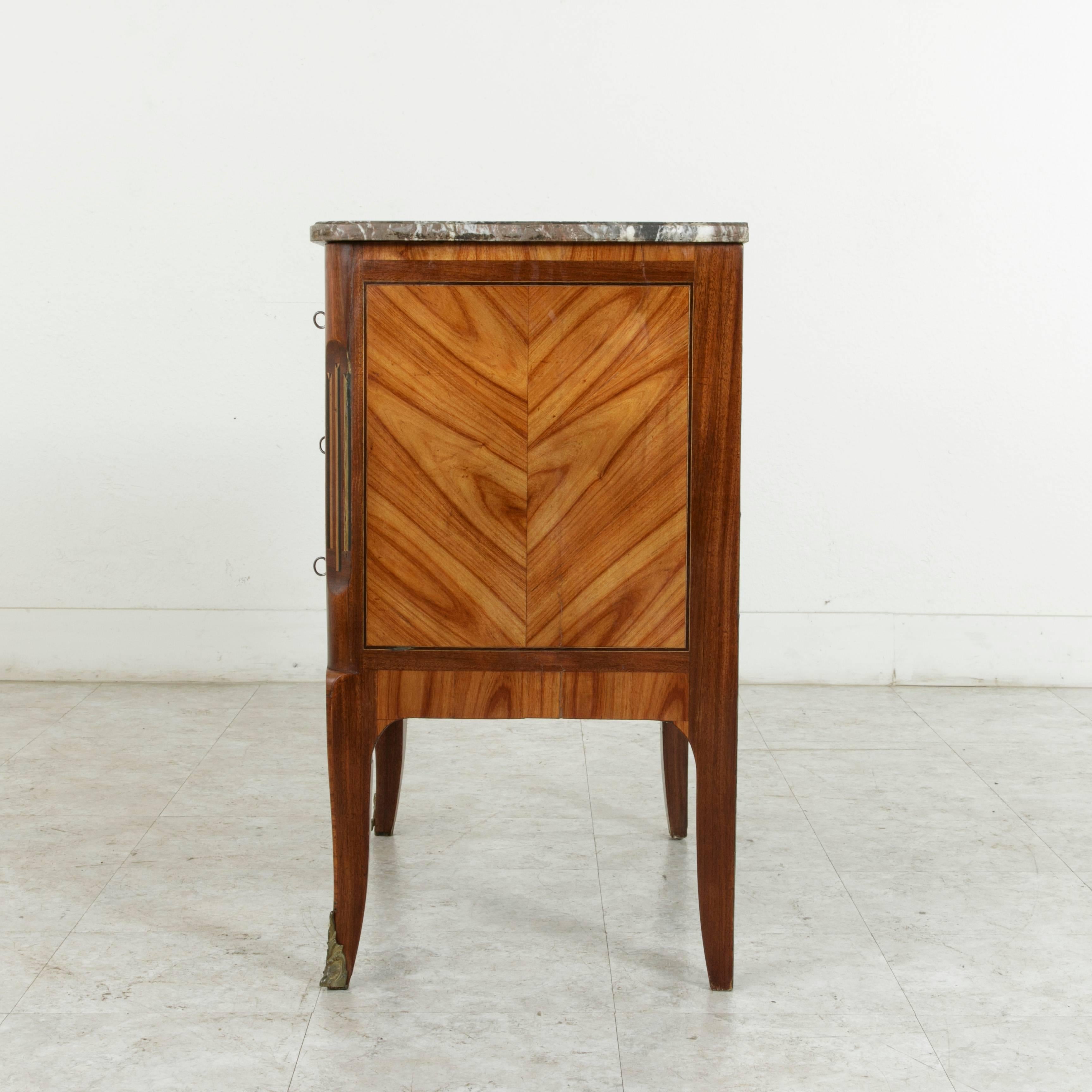 Louis XVI Small-Scale French Transition Style Marquetry Commode, Chest, Nightstand