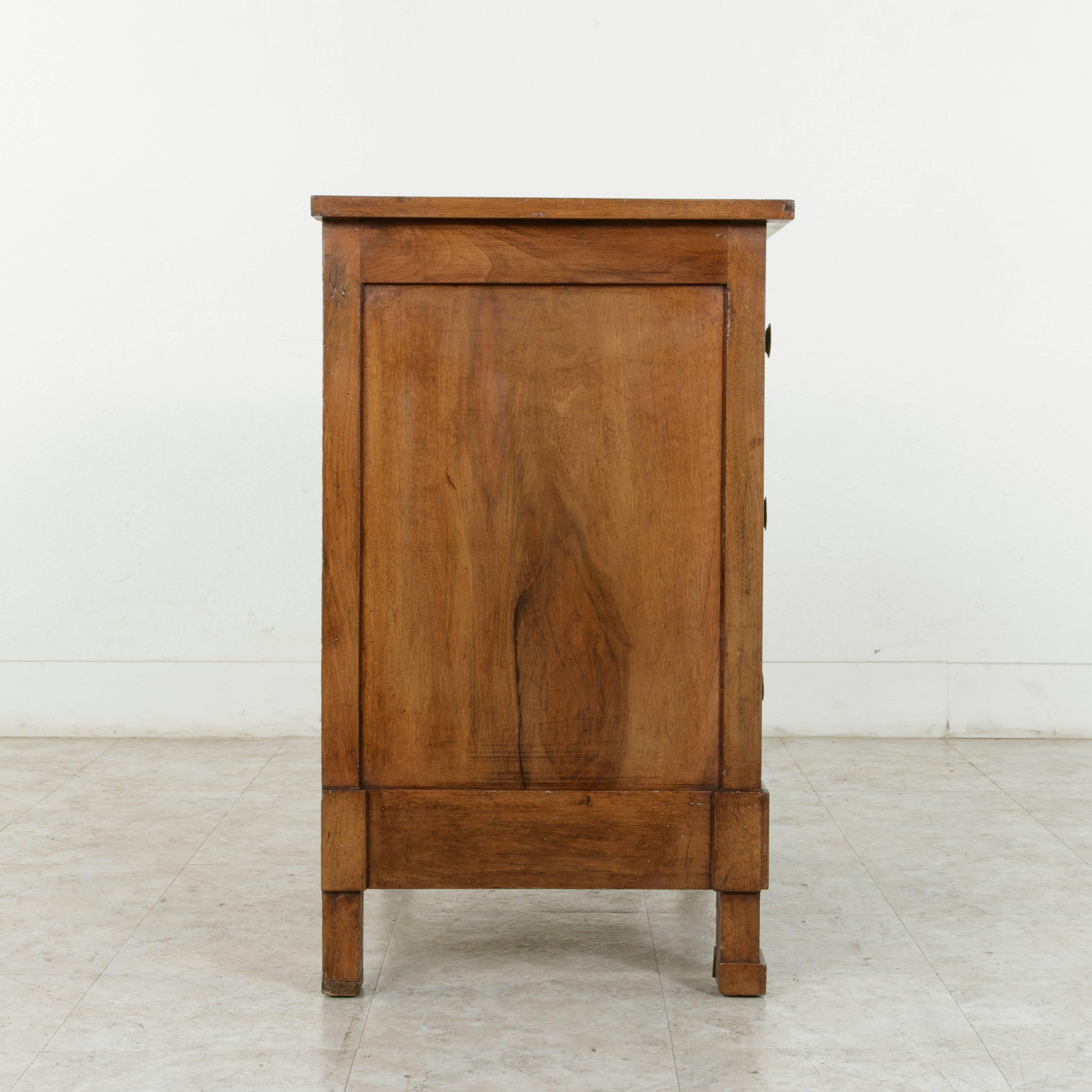 Bronze Late 19th Century Small Scale French Walnut Empire Commode, Chest, or Nightstand