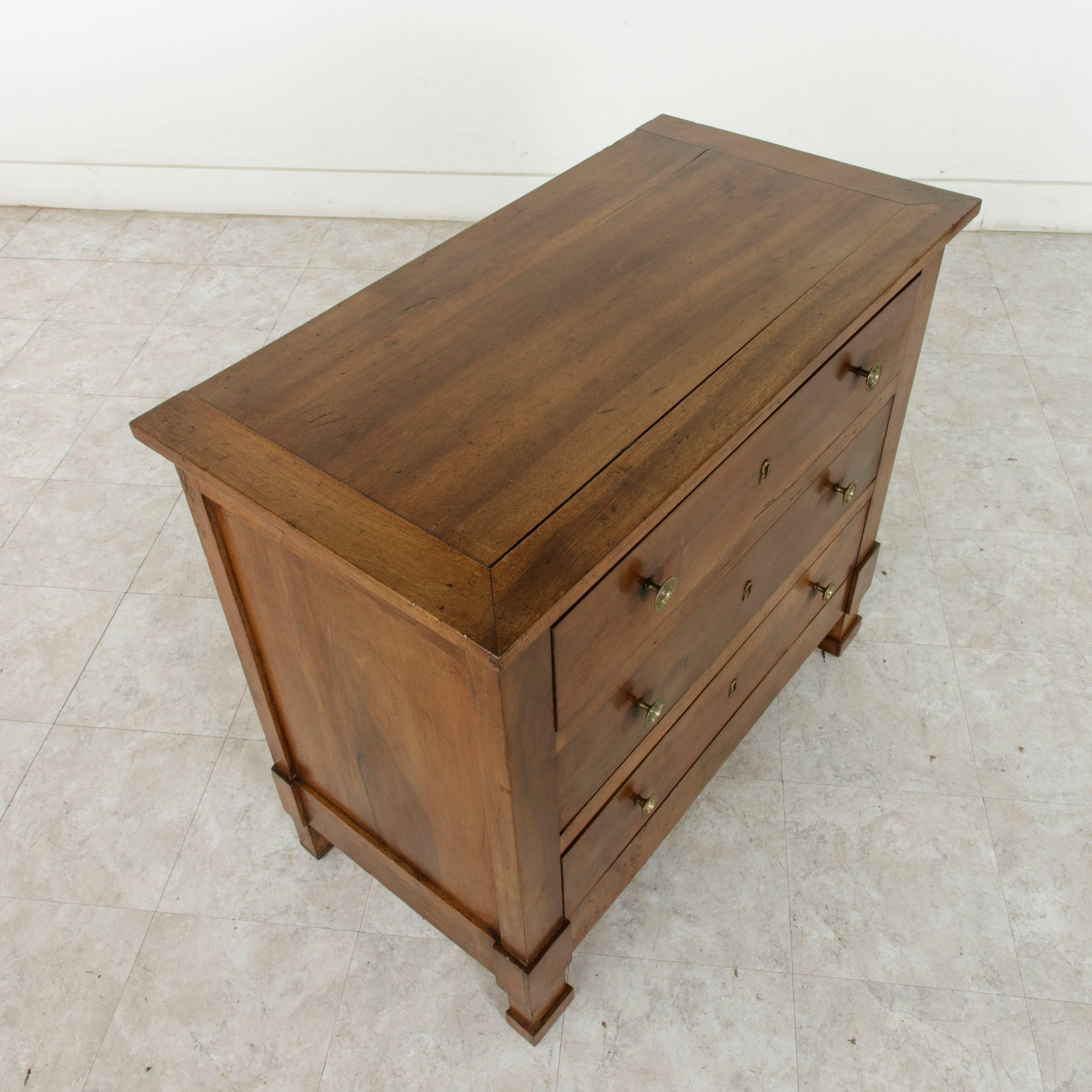 Late 19th Century Small Scale French Walnut Empire Commode, Chest, or Nightstand 3