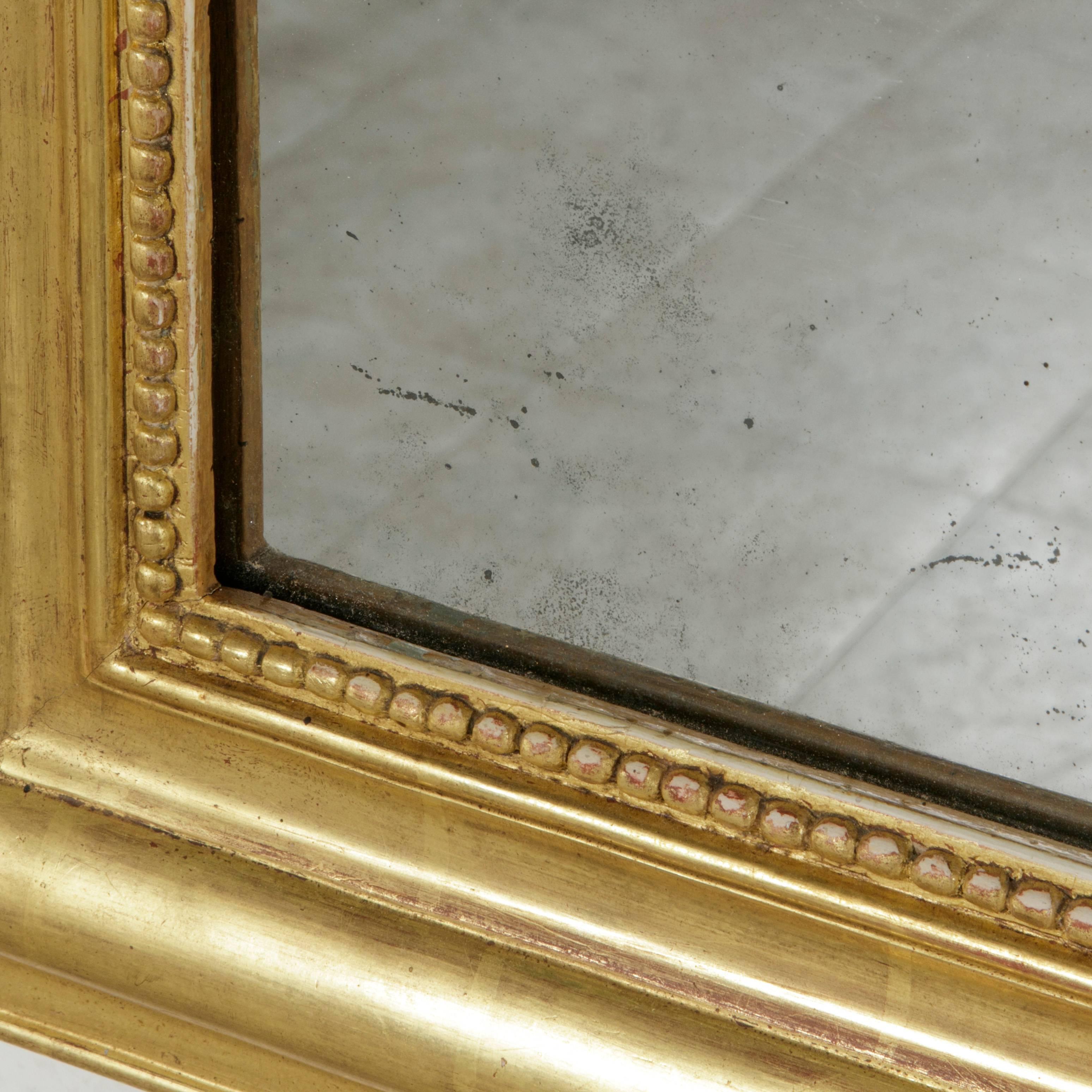 Small Scale 19th Century French Louis Philippe Giltwood Mirror 4