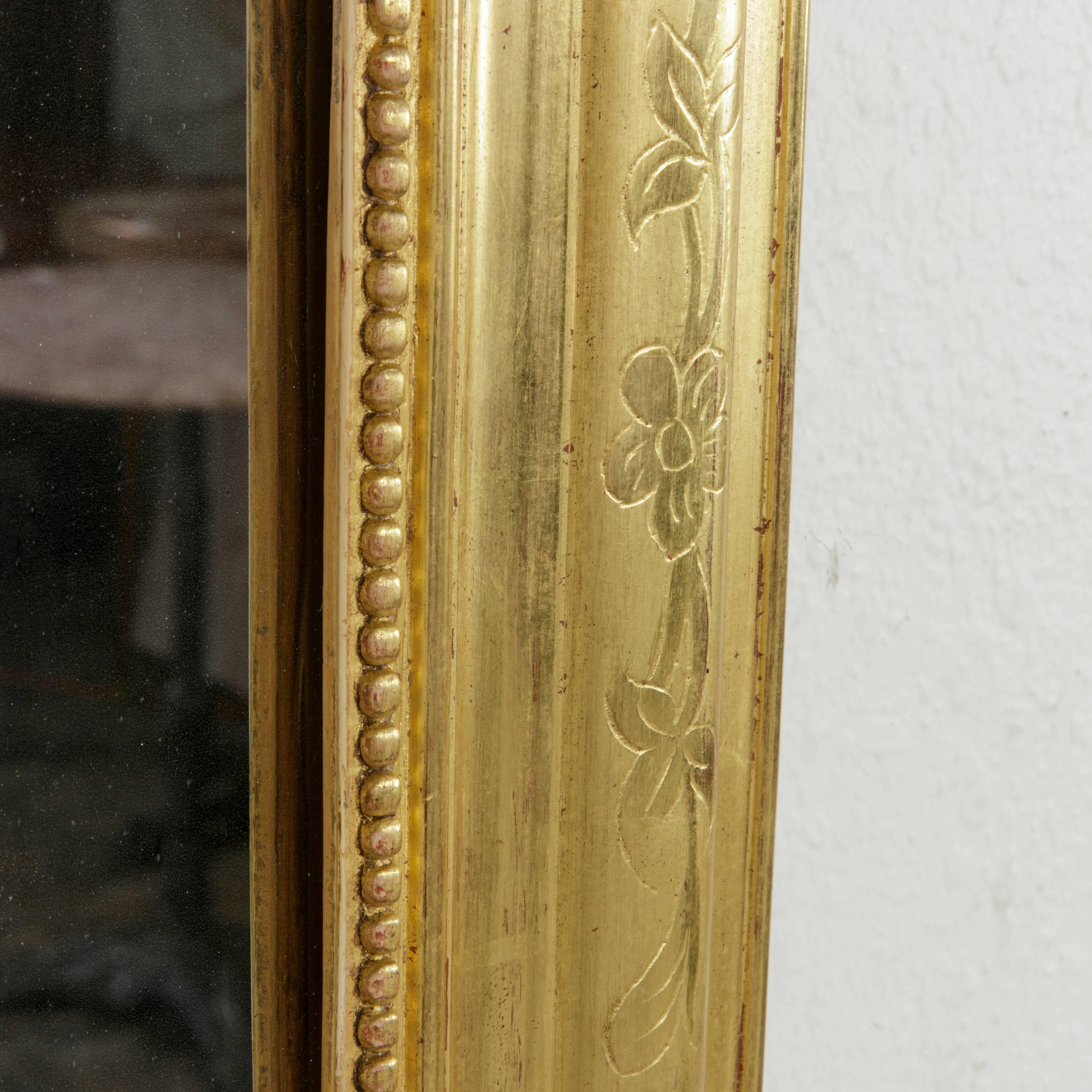 Small Scale 19th Century French Louis Philippe Giltwood Mirror 1