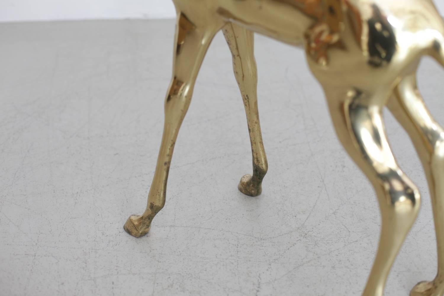 Amazing Set of Two Huge Deer Made of Brass, France, 1970s In Excellent Condition In Berlin, BE