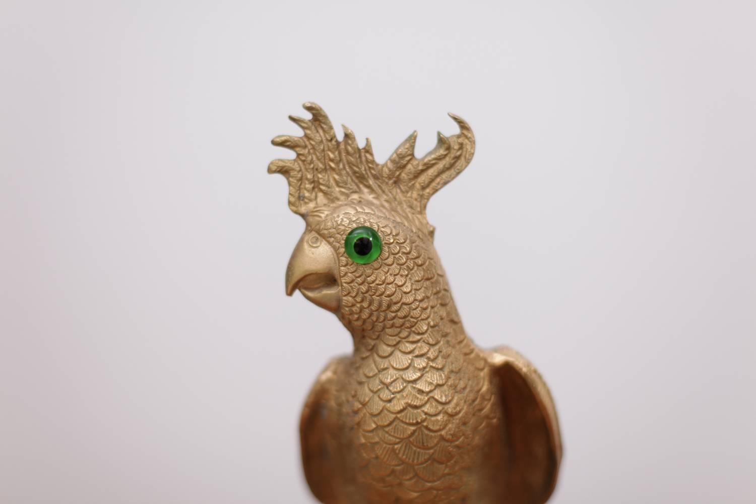 Pair of Huge Brass Parrot or Bird Bookends or Sculptures at 1stDibs