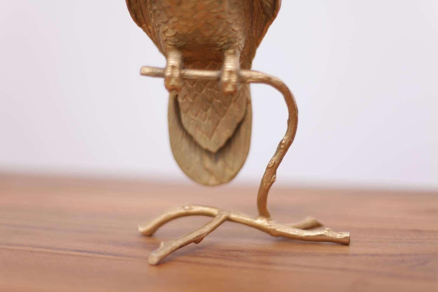 Pair of Huge Brass Parrot or Bird Bookends or Sculptures at 1stDibs