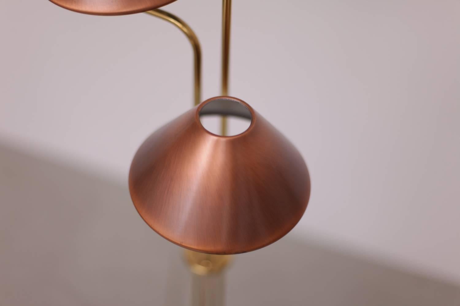 German Elegant 1970s Brass and Copper Floor Lamp