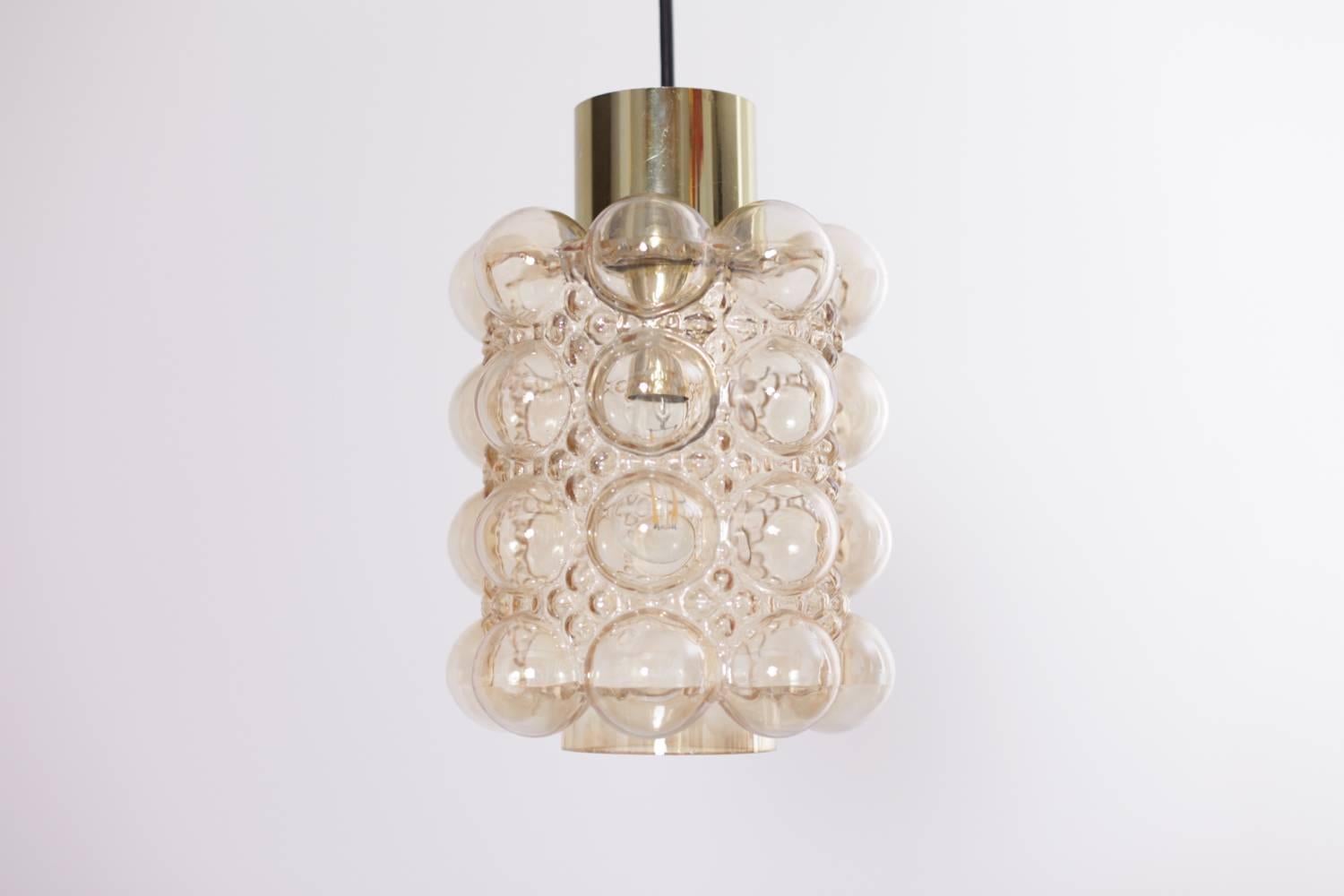 German 1 of 3 Bubble Glass Pendant Lights by Helena Tynell for GlashüTte Limburg