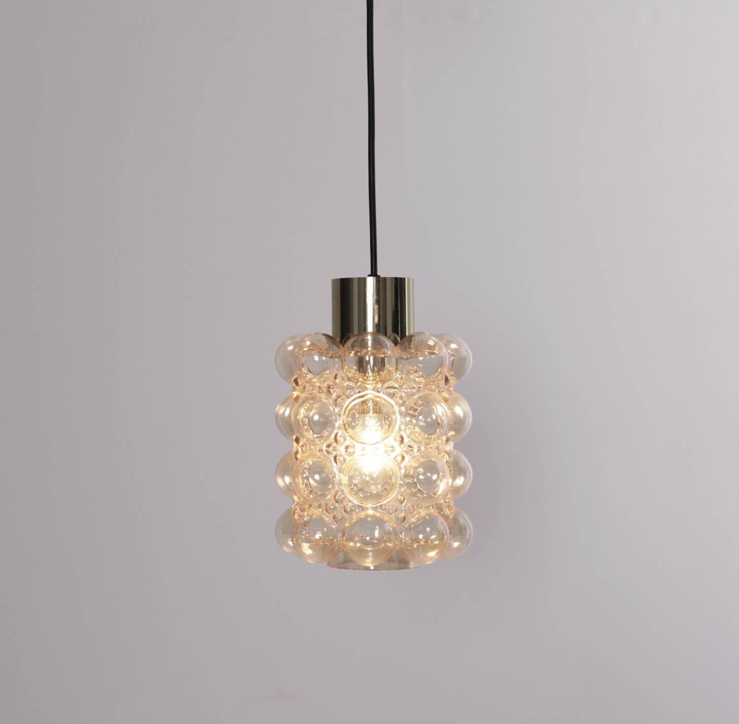 Late 20th Century 1 of 3 Bubble Glass Pendant Lights by Helena Tynell for GlashüTte Limburg