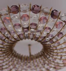Huge Diamond Cut Glass Crystal Fush Mount by Bakalowits
