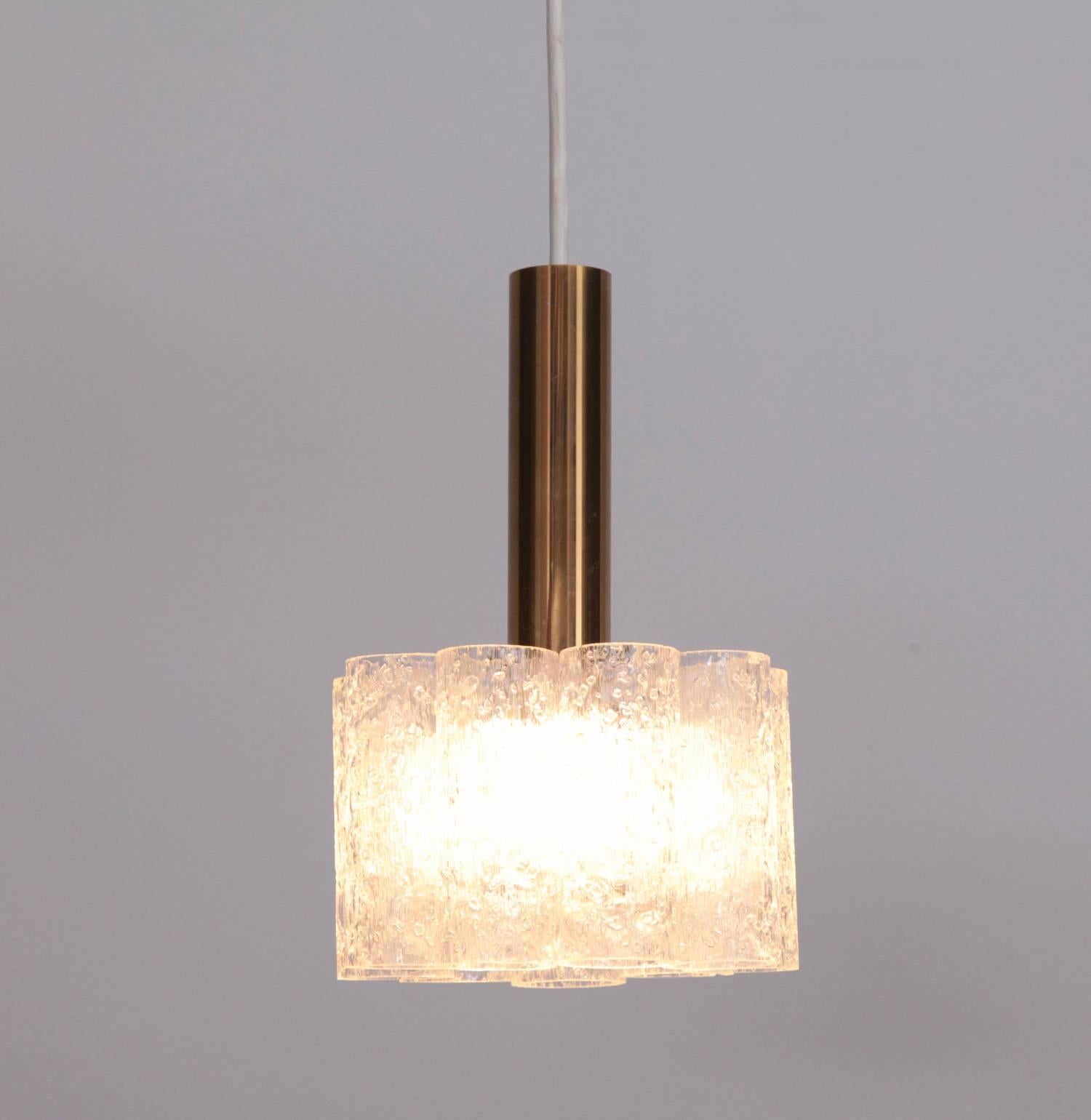 Mid-Century Modern One of Five Doria Pendant Lamps in the Style of Venini