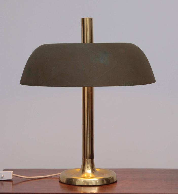 Beautiful Hillebrand Br Table Lamp With Green Shade Germany Beautiful Hillebrand Br Table Lamp In Nice Vintage Condition With Patina And Some Scratches On The