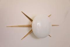 1 of 3 Huge Murano Glass and Brass Starburst Sconces or Wall Lamps