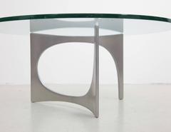 Aluminum and Glass Coffee Table by Knut Hesterberg for Ronald Schmitt