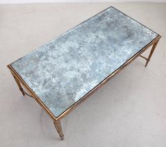 Rare Silver Plated Glass Maison Ramsay Coffee Table in Gold Leaf