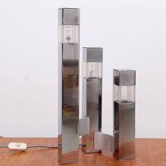 Signed Gaetano Sciolari Table Lamp "Cubic", Italy, 1970