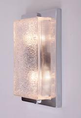 Pair of Architectural 1920s Bauhaus Wall Lamps in Glass and Nickel