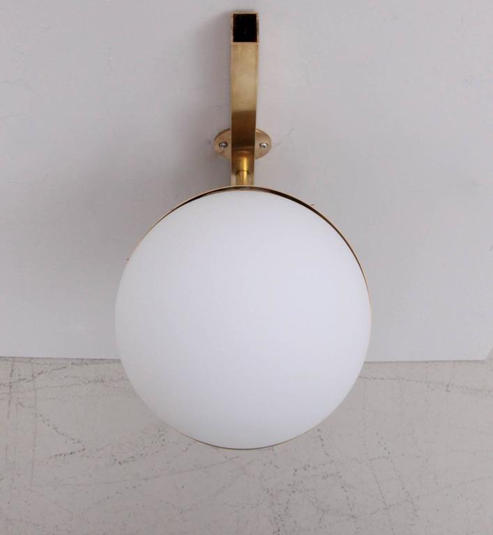 Pair of Murano Glass and Brass Sconce or Wall Lamp Attributed to Stilnovo at 1stdibs