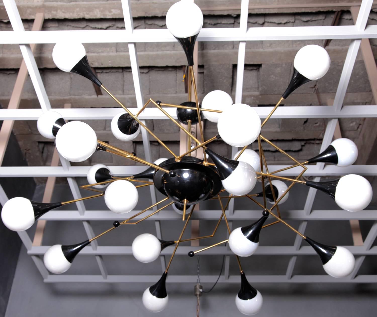 Exceptional huge Murano glass and brass Sputnik Very impressing size and are real eyecatchers in every room. Glass is Murano.

