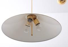 Chinese Hat Brass and Counter Weight Pendant Lamp, 1960s, Germany