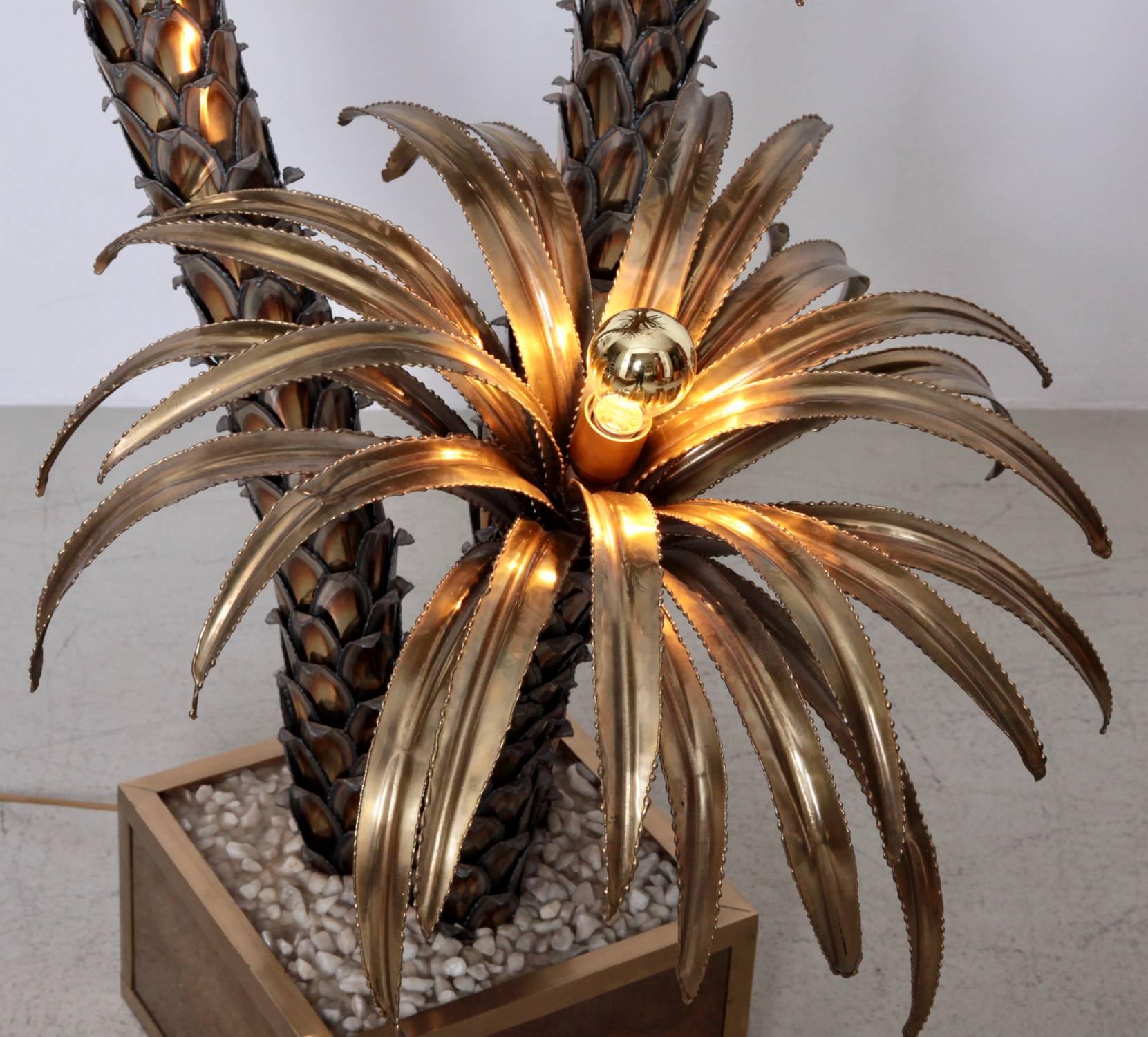 Hollywood Regency Very Huge and Impressive Brass Palm Floor Lamp by Maison Jansen