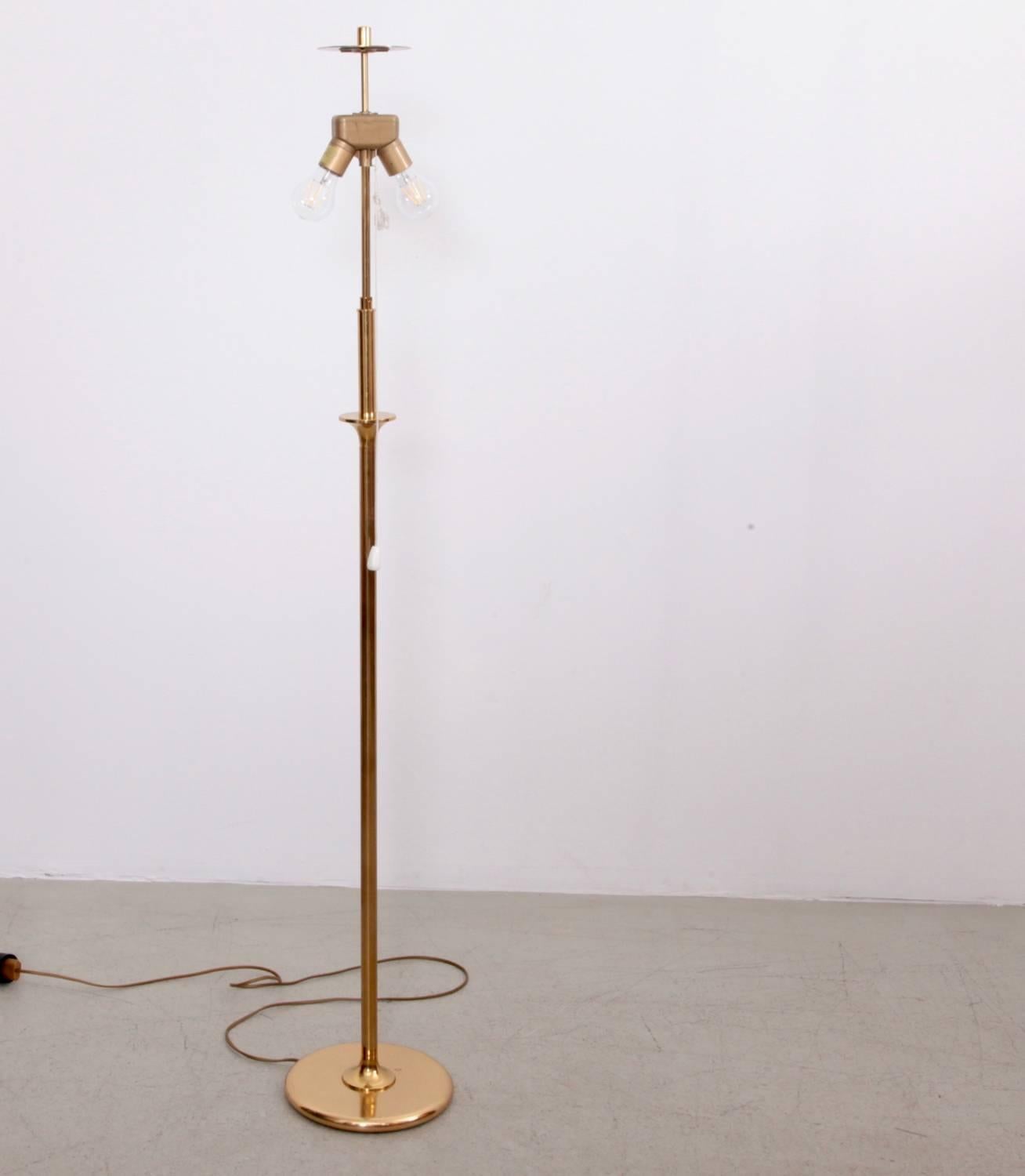 Late 20th Century 1 of 12 1970s Brass Floor Lamps by Cosack Lights, Germany For Sale