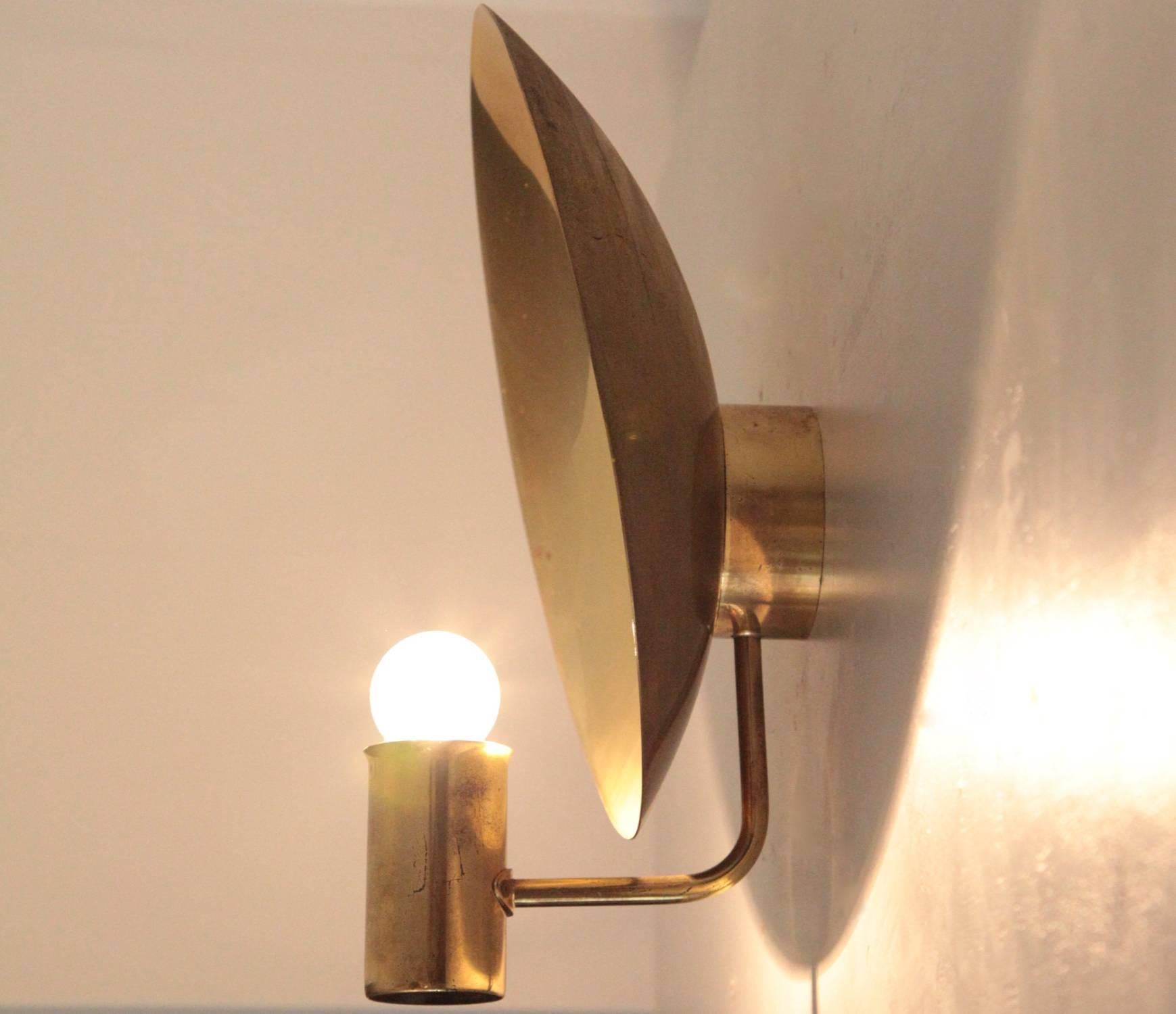 Mid-Century Modern Pair of Hans-Agne Jakobsson Wall Lamps in Brass
