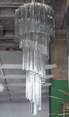 Murano Glass Spiral Chandelier by Venini