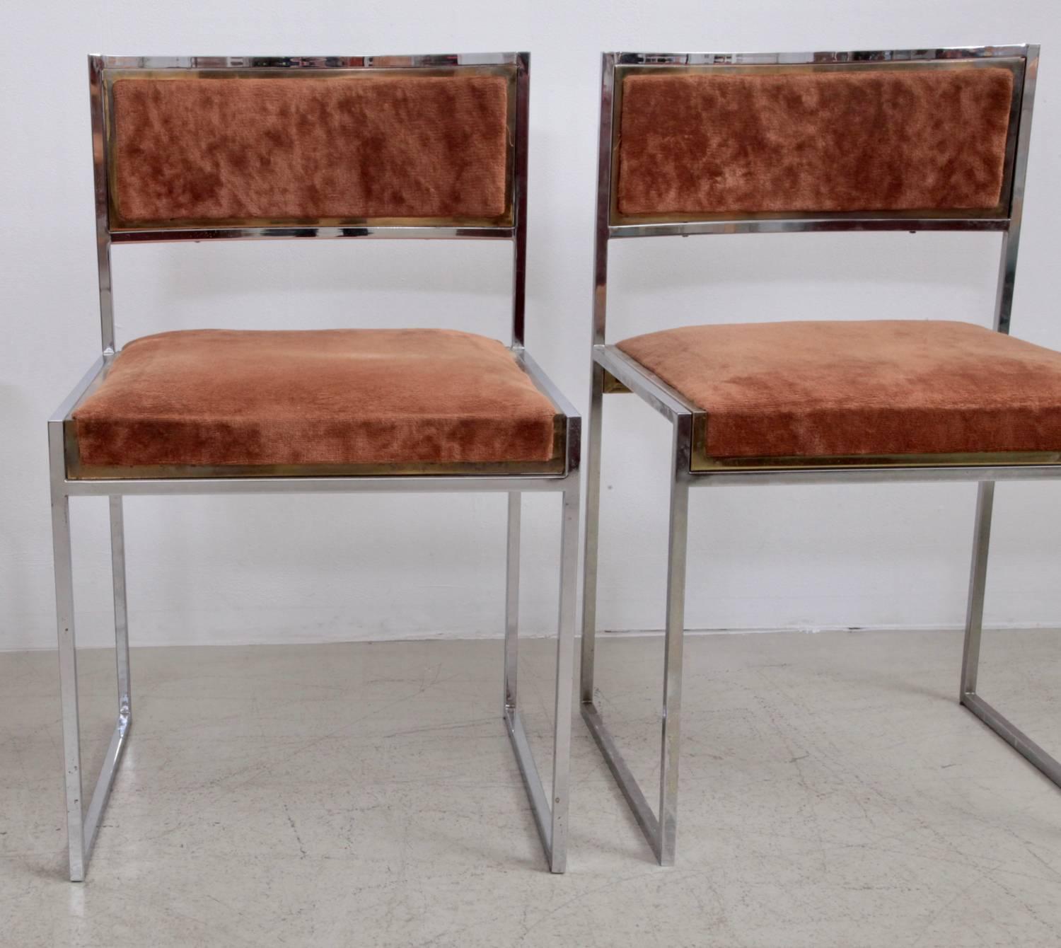 French Set of Four Dining Chairs by Willy Rizzo