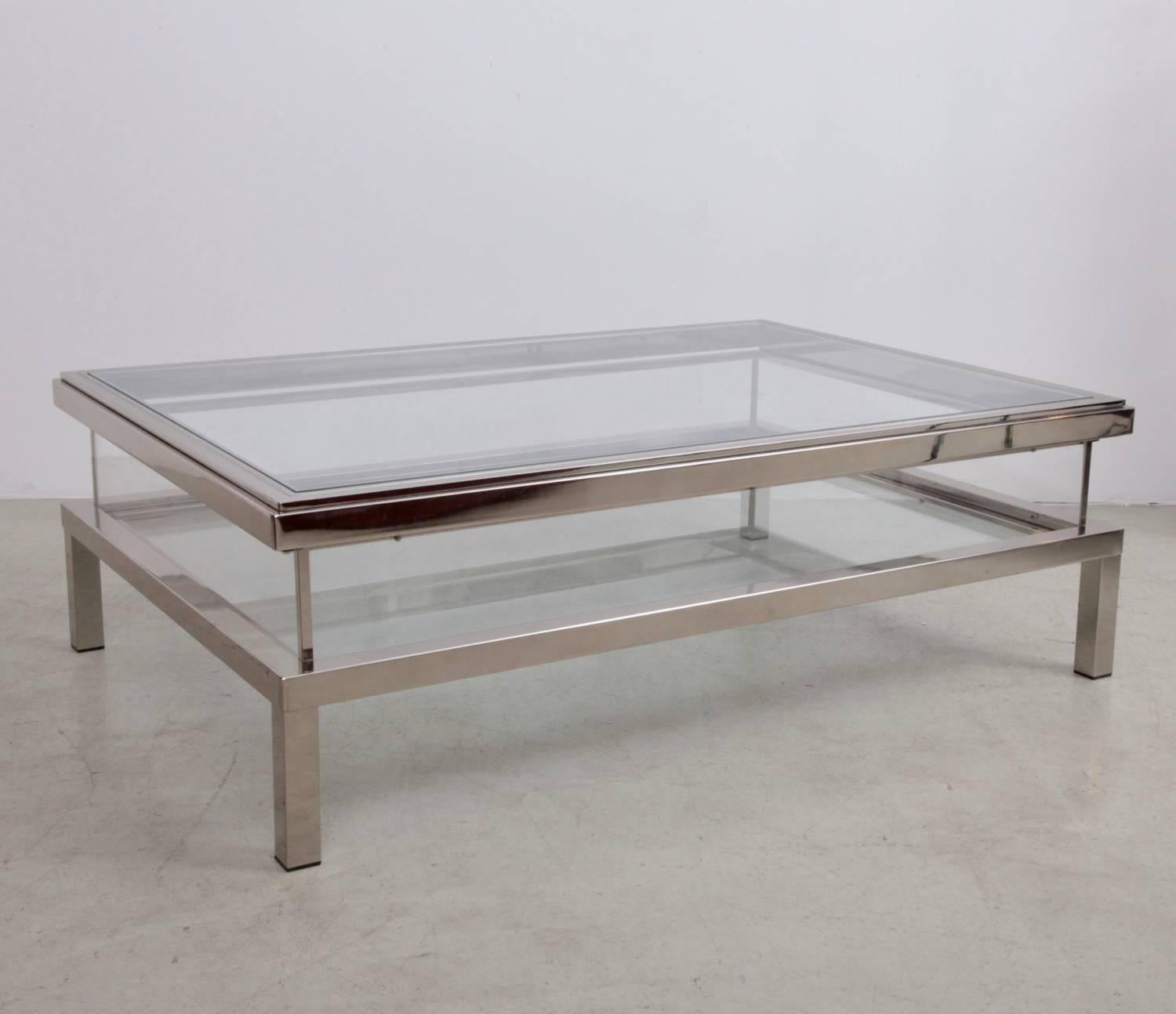 Rare large version of the Maison Jansen sliding top coffee table.