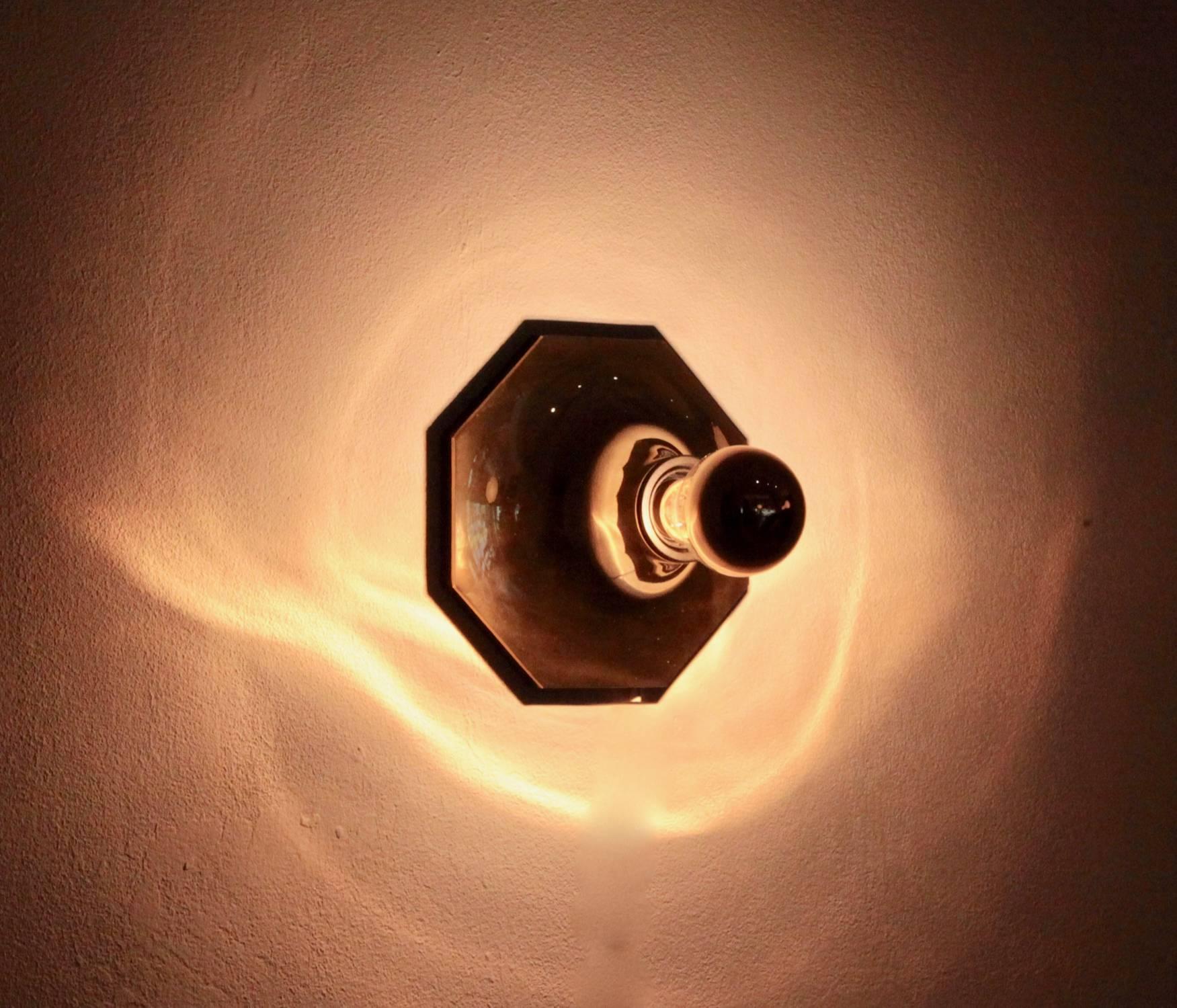 Mid-Century Modern 1 of 5 Rare Gold Wall Light or Flush Mount by Motoko Ishii for Staff, Germany