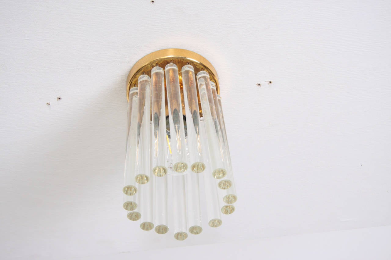 Mid-Century Modern One of Six Glashütte Limburg Flush Mounts or Chandeliers in the Manner of Venini