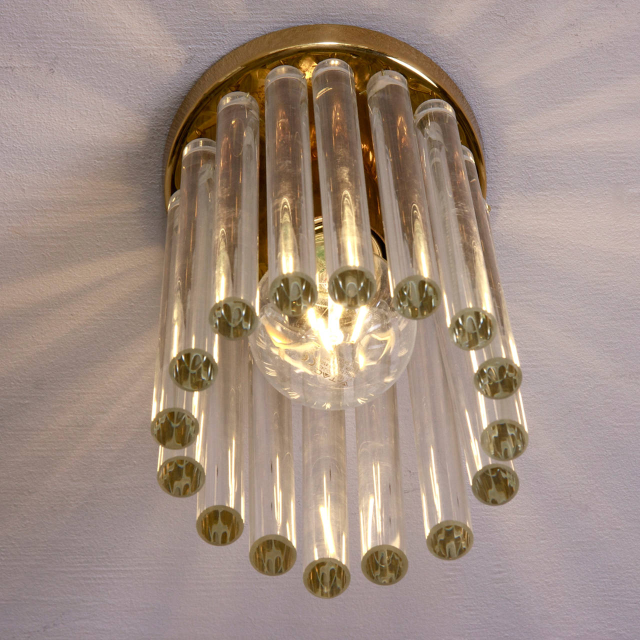 One of Six Glashütte Limburg Flush Mounts or Chandeliers in the Manner of Venini 1