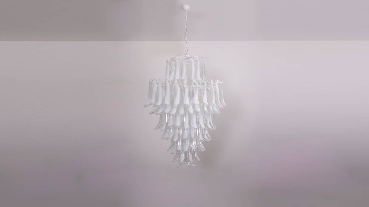 glass feather chandelier