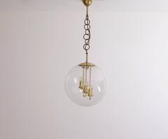 Huge Round Brass Sputnik Chandelier or Pendant Lamp by Doria